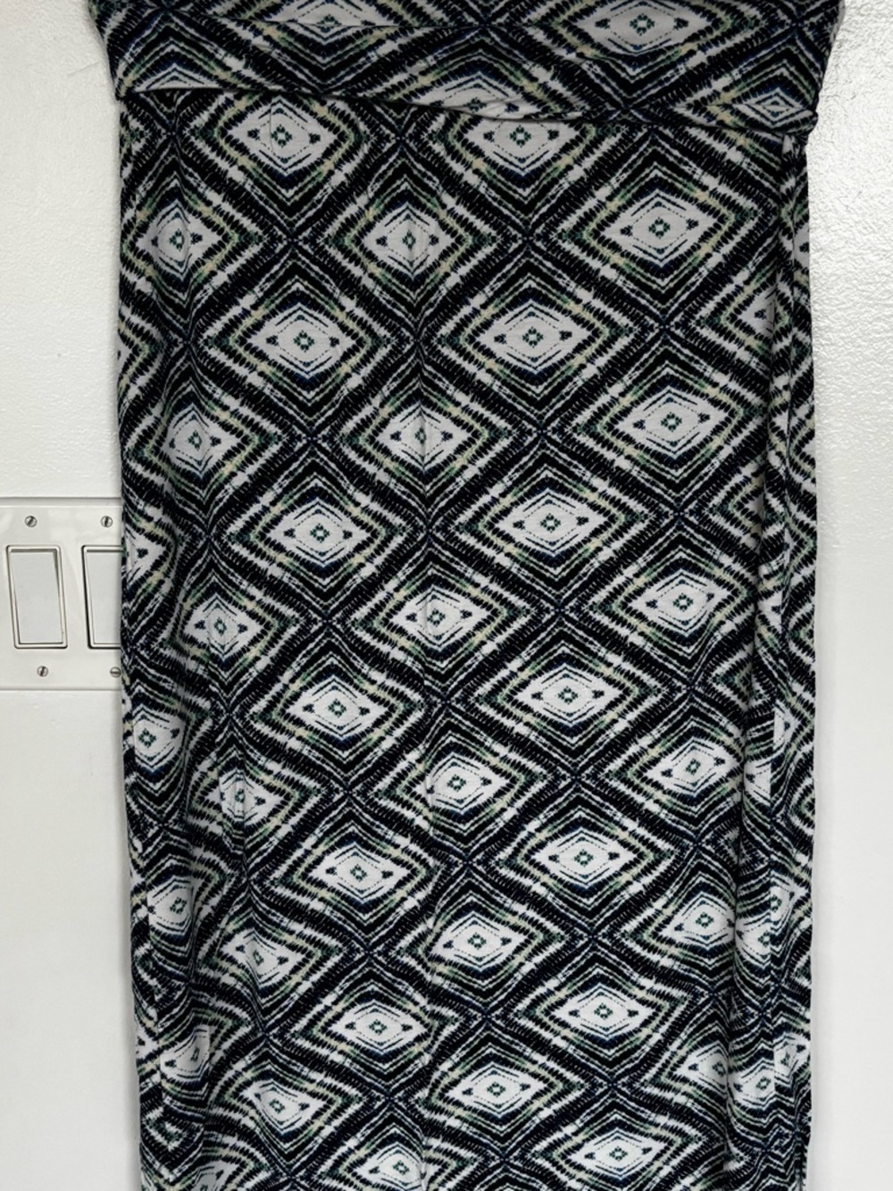 Olive & Oak Blue, Green and White Geometric Maxi Skirt